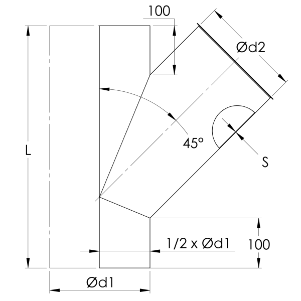Branch plate for pipe — tehniline joonis