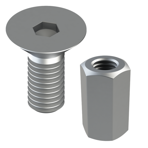 Conical screw & connection muff