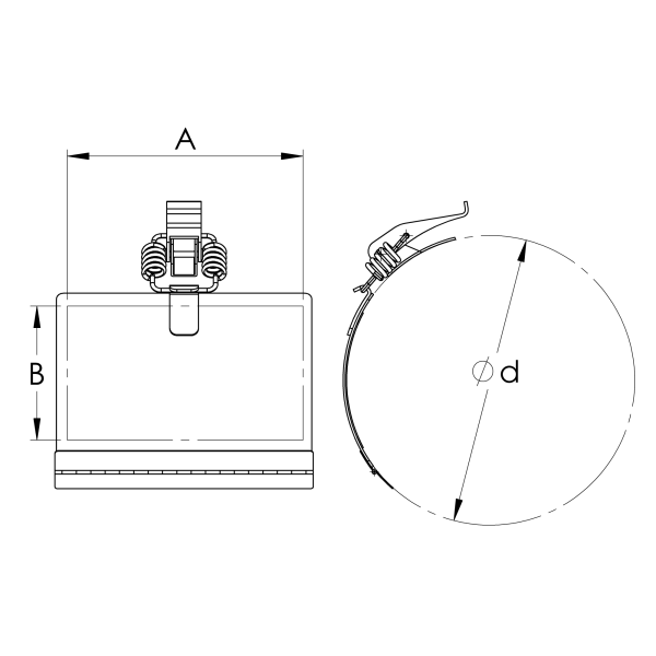 D inspection door for pipe — tehniline joonis