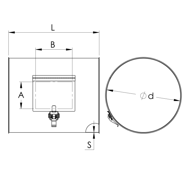 Inspection pipe — tehniline joonis