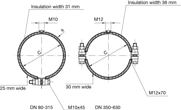 Mounting bracket for ceiling mounting — tehniline joonis