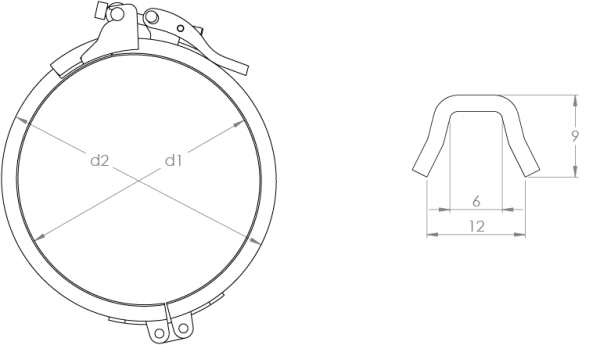 Quick pull ring — tehniline joonis