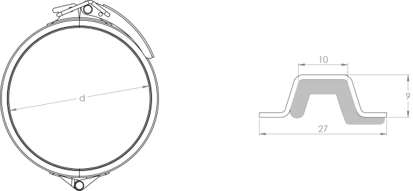 Rapid lock ring for telescope pipe — tehniline joonis