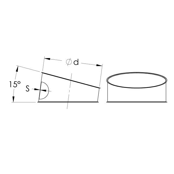 Segment 15° R=1.5D — tehniline joonis