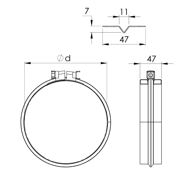 Wide ring — tehniline joonis