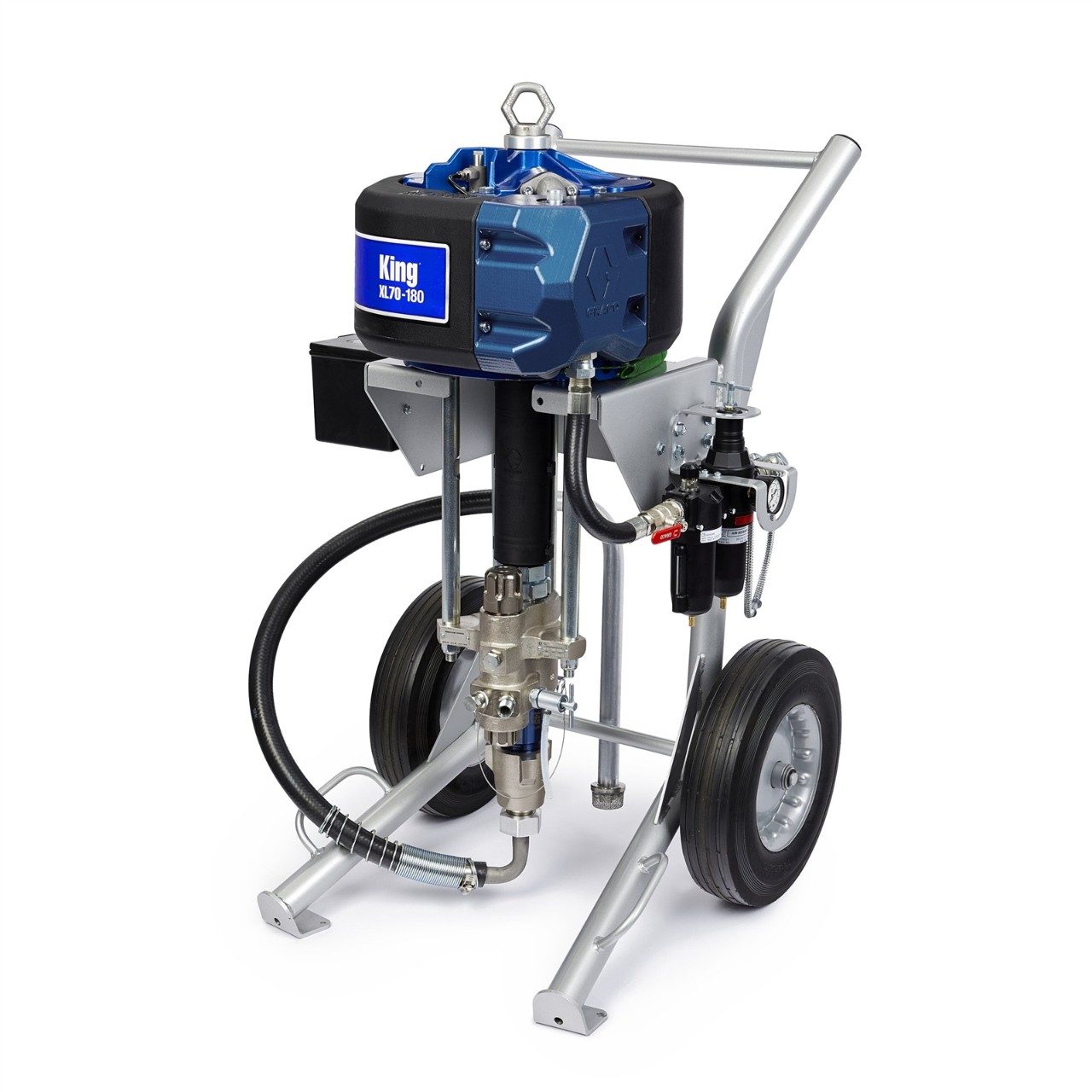 Graco King XL70-180 õhuvaba pneumaatiline värvipihusti pump kärul kummiratastega