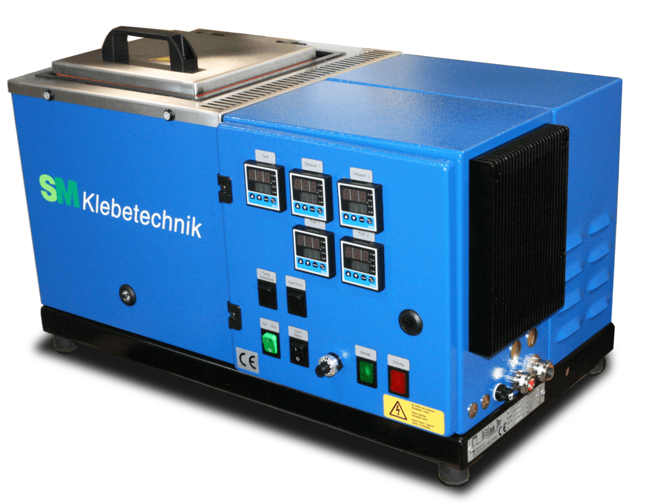 SM Klebetechnik sinine tööstuslik sulaliimi seade mitme temperatuurikontrolleri ja juhtpaneeliga