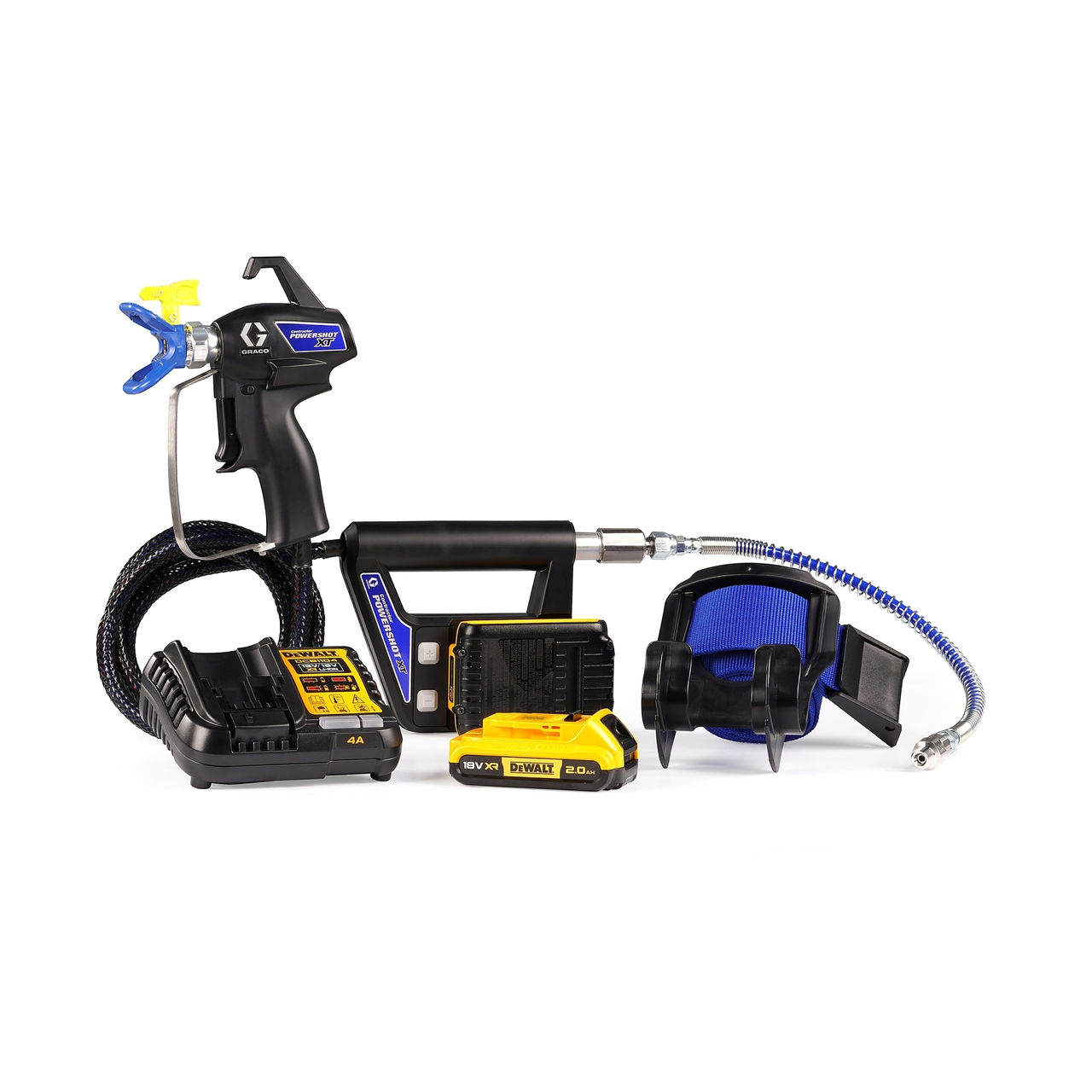 Graco Contractor PowerShot XT akutoiteline värvipihusti komplekt DeWalt aku ja laadijaga