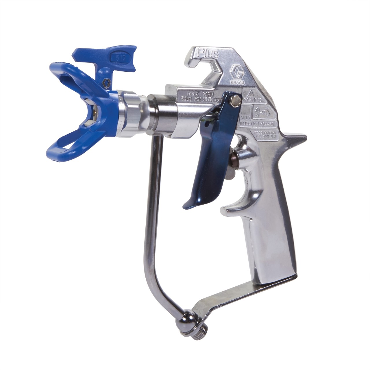 Graco Silver Plus airless-värvipüstol sinise RAC X pihustusdüüsiga ja kroomitud korpusega